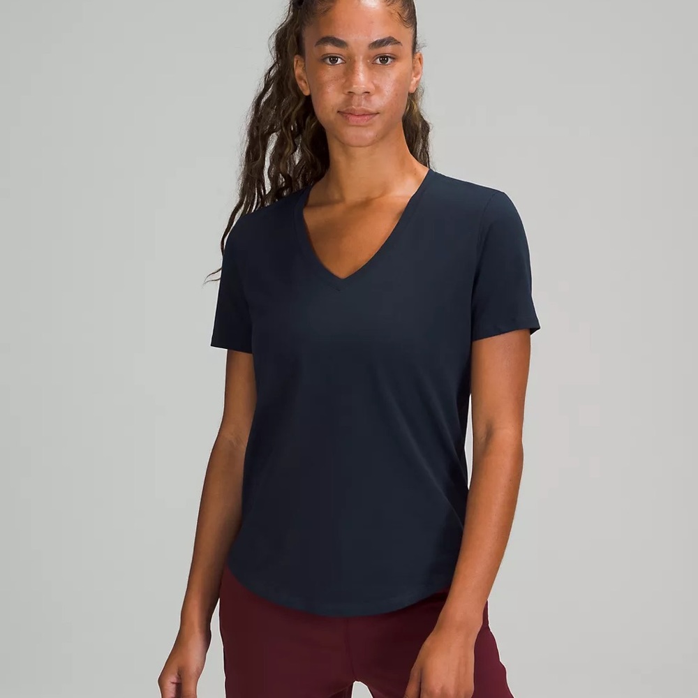 Navy Lululemon V Neck Tee